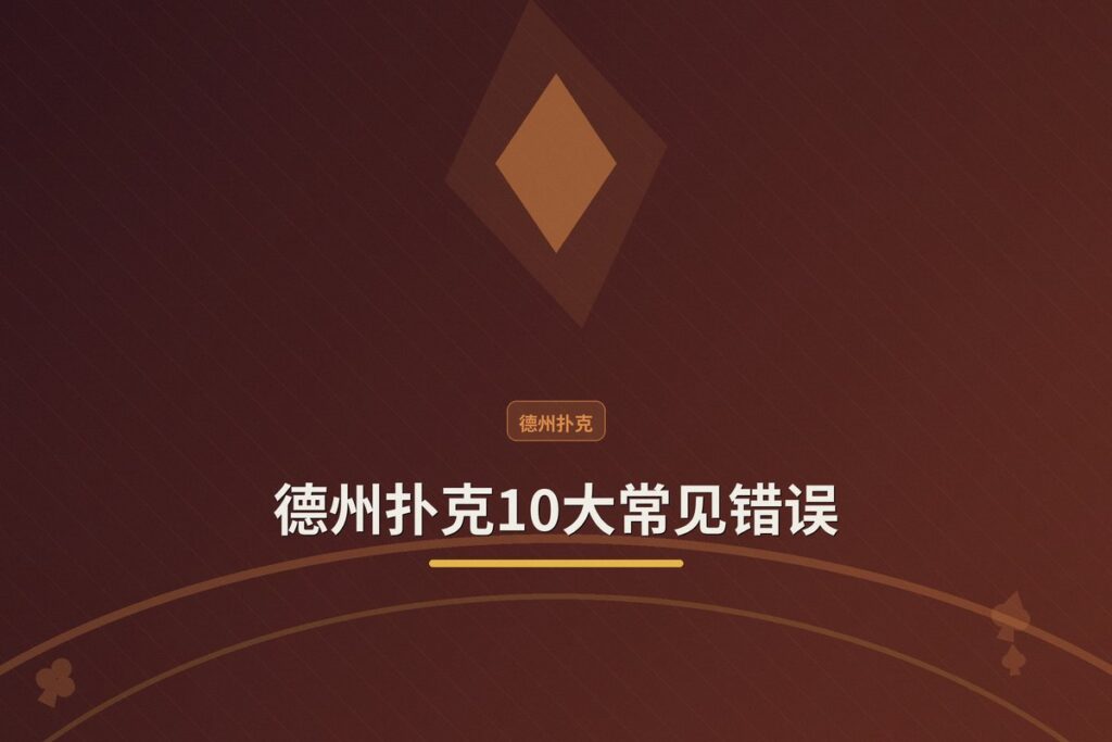 德州扑克10大常见错误 - 德州扑克10大常见错误:你中了几个?从菜鸟到高手的避坑指南