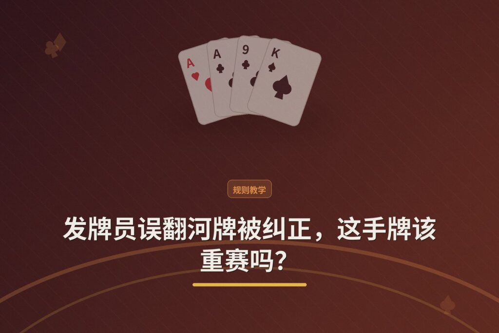 https://www.reddit.com/r/poker/comments/1ucui73/dealer_showed_a_wrong_river_card_was_corrected_by/ - 发牌员误翻河牌被纠正,这手牌该重赛吗?——现场扑