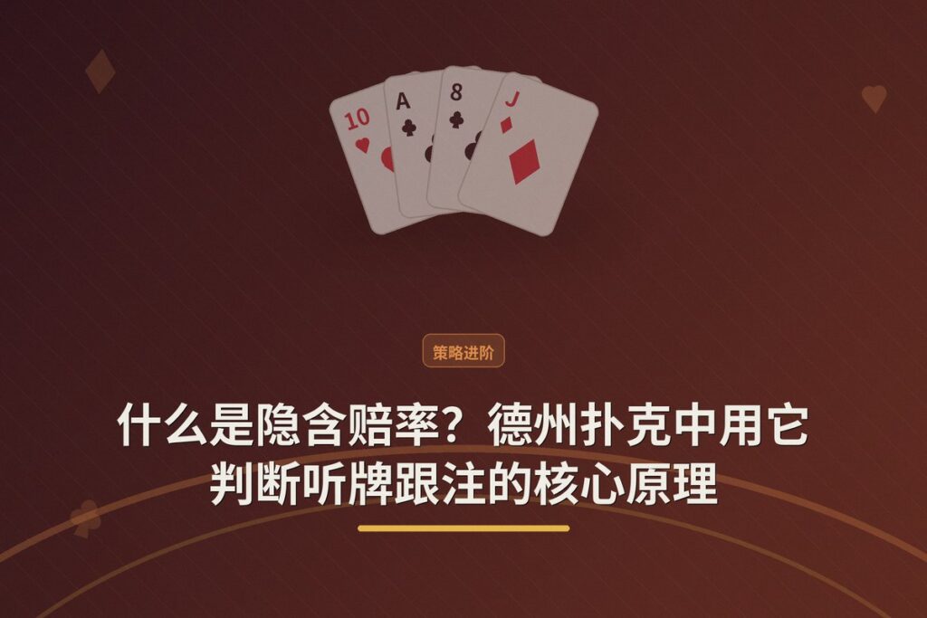 什么是隐含赔率 - 什么是隐含赔率?德州扑克中用它判断听牌跟注的核心原理