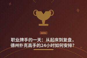 职业牌手的一天：从起床到复盘，德州扑克高手的24小时如何安排？